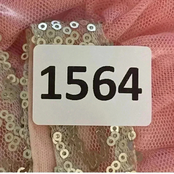 Gold Sequin Coral Tulle Sleeveless Layered Pink Princess Dress SZ 6/7 # 1564 - Picture 8 of 8